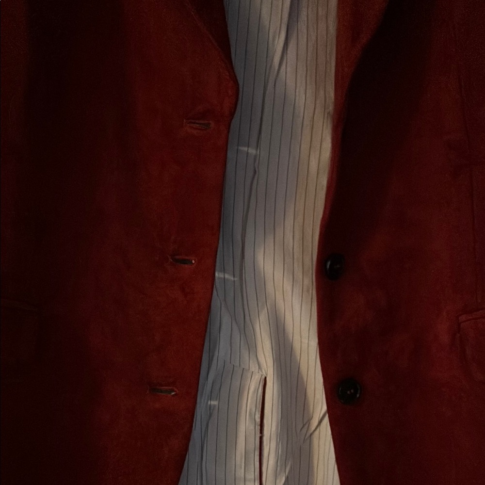 NWT Anthropologie Dolan Red Suede Blazer Classic Suit Jacket Size Large NWT - Picture 3 of 4